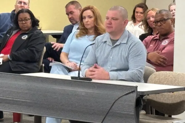 Josh Skinner speaks to the Michigan Civil Service Commission