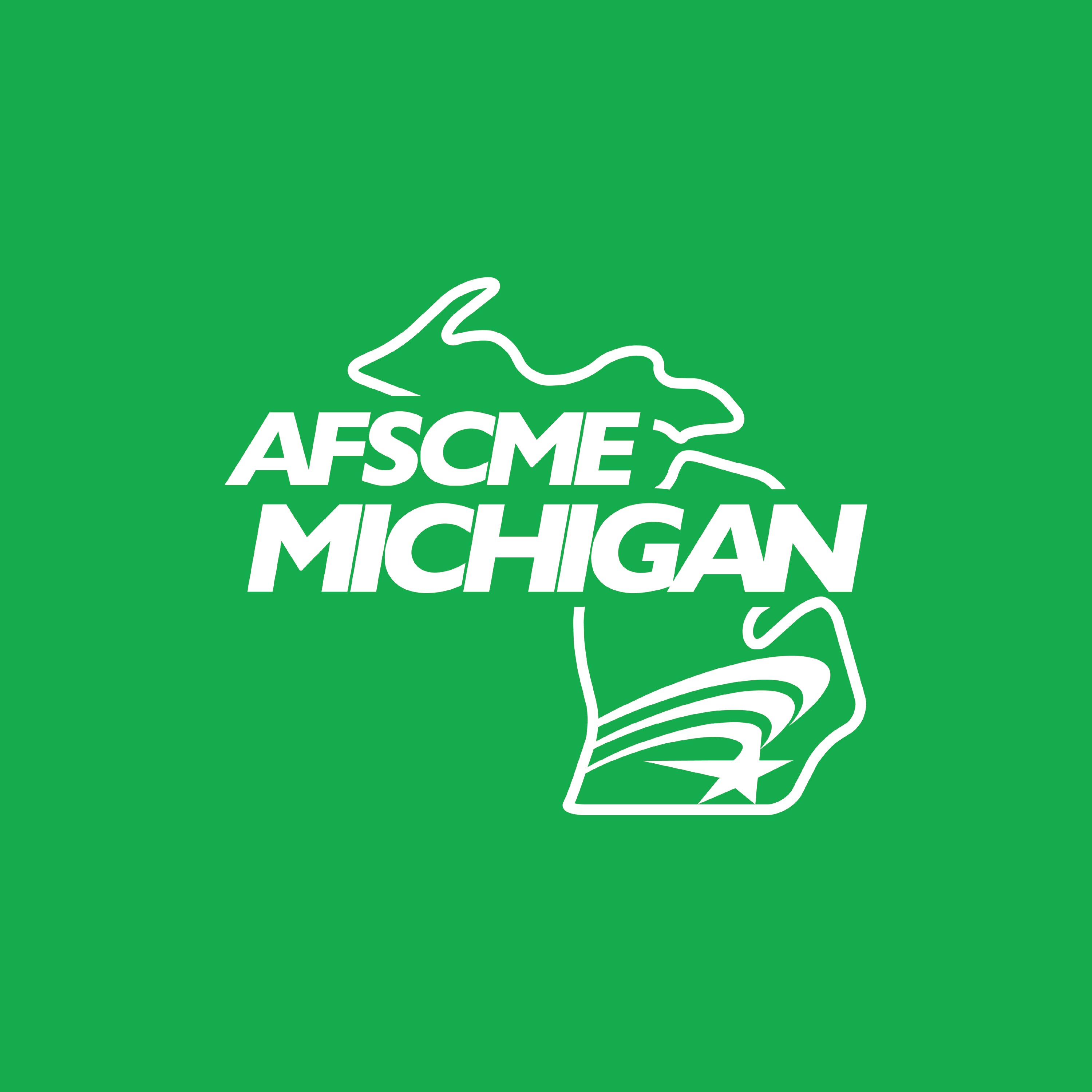 AFSCME Michigan 925 logo in white on green field